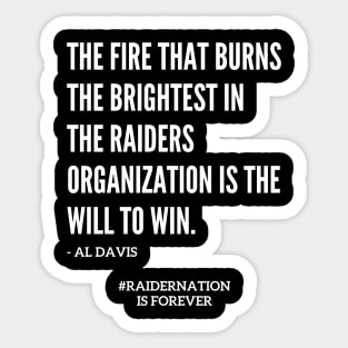 Famous Al Davis Fire Quote Sticker